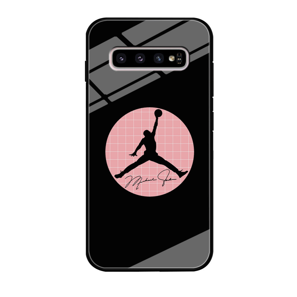 Air Jordan Silhouette Pink Net Samsung Galaxy S10 Case