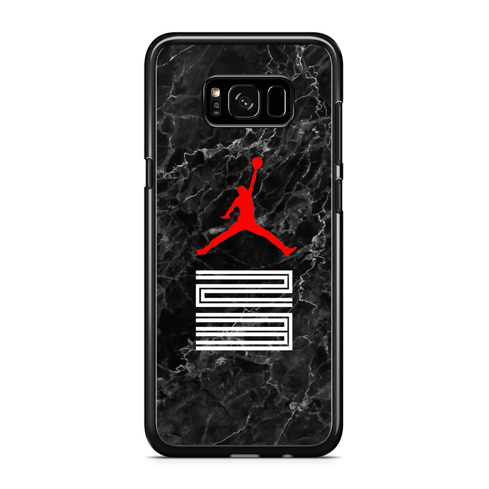Air Jordan Marble and Retro Samsung Galaxy S8 Plus Case Rubber Black (2D Case)