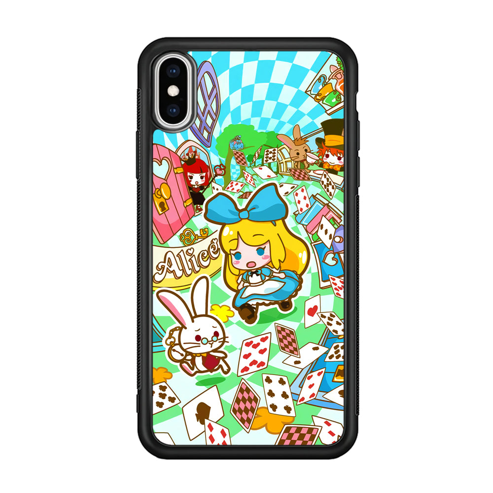 Alice In Wonderland Play Card iPhone X Case