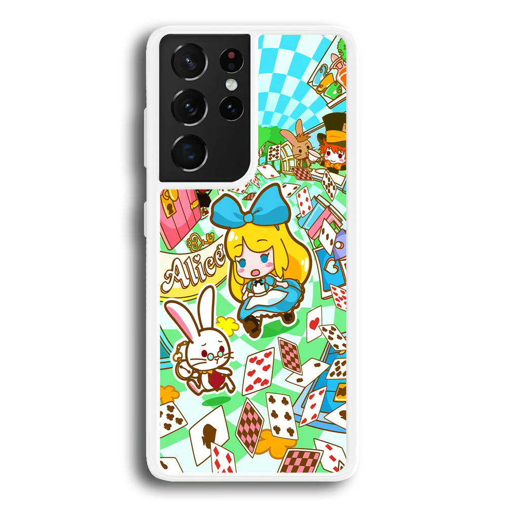 Alice In Wonderland Play Card Samsung Galaxy S21 Ultra Case