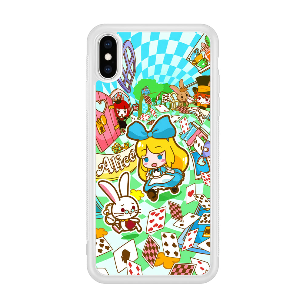 Alice In Wonderland Play Card iPhone X Case