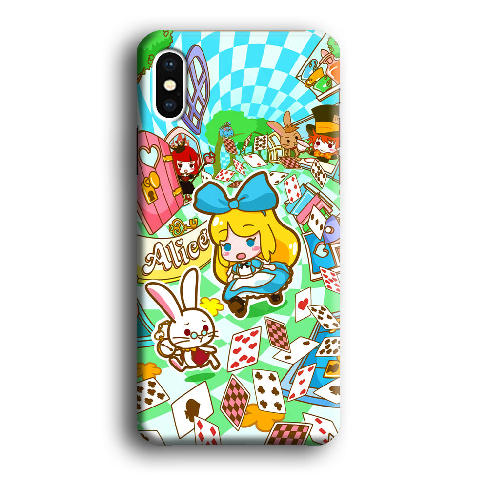 Alice In Wonderland Play Card iPhone X Case