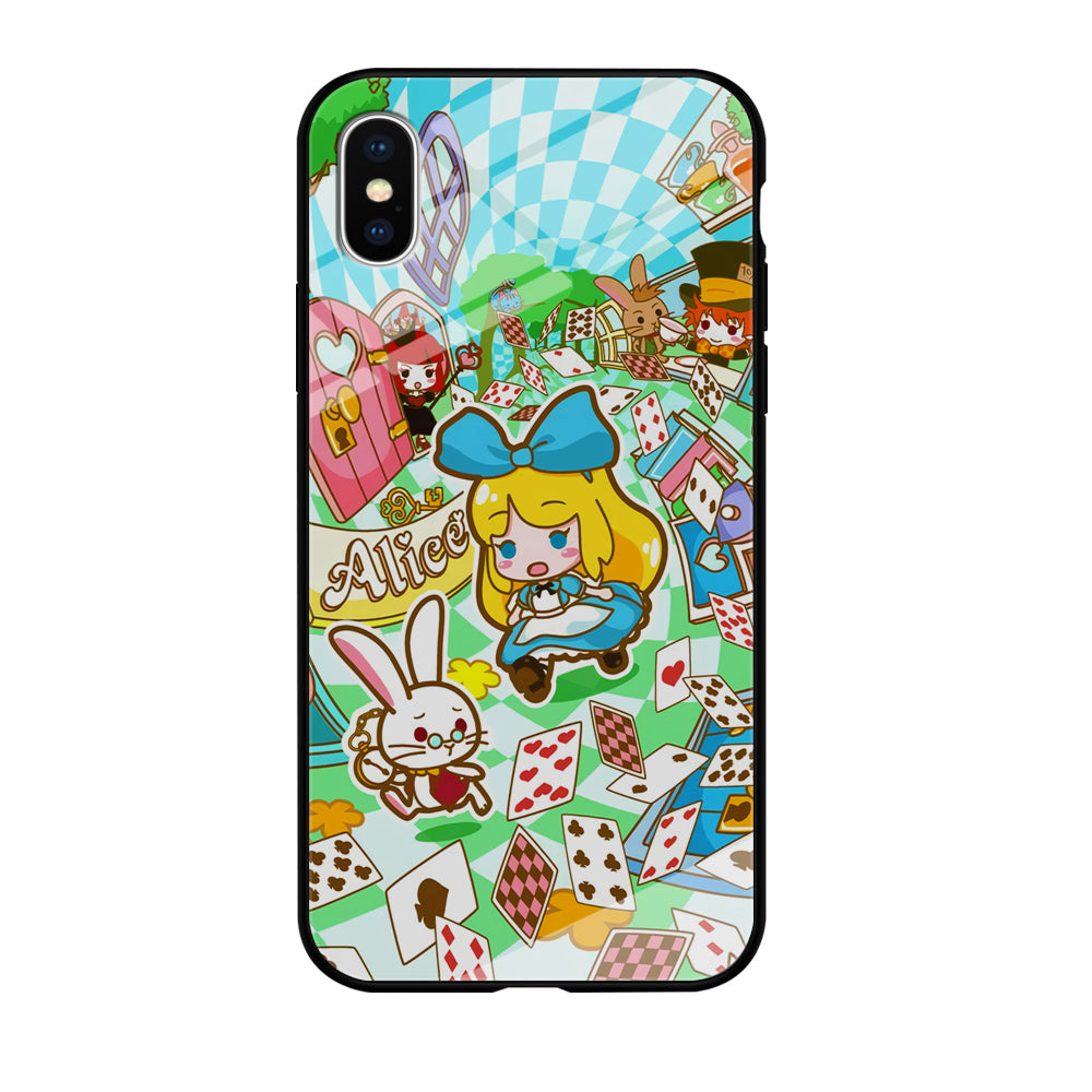 Alice In Wonderland Play Card iPhone X Case