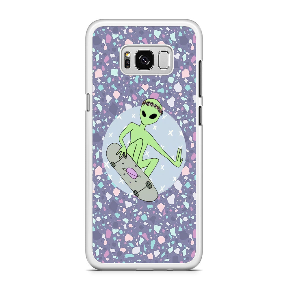 Alien Skate Show Samsung Galaxy S8 Plus Case Rubber White (2D Case)