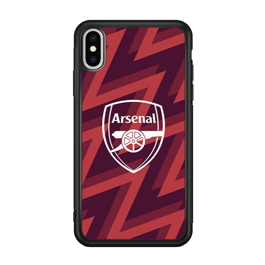 Arsenal Emblem Jersey Pattern iPhone XS Case