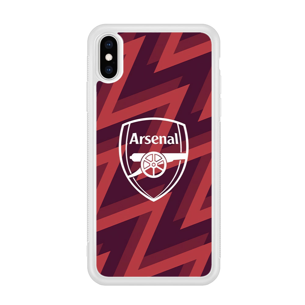 Arsenal Emblem Jersey Pattern iPhone XS Case