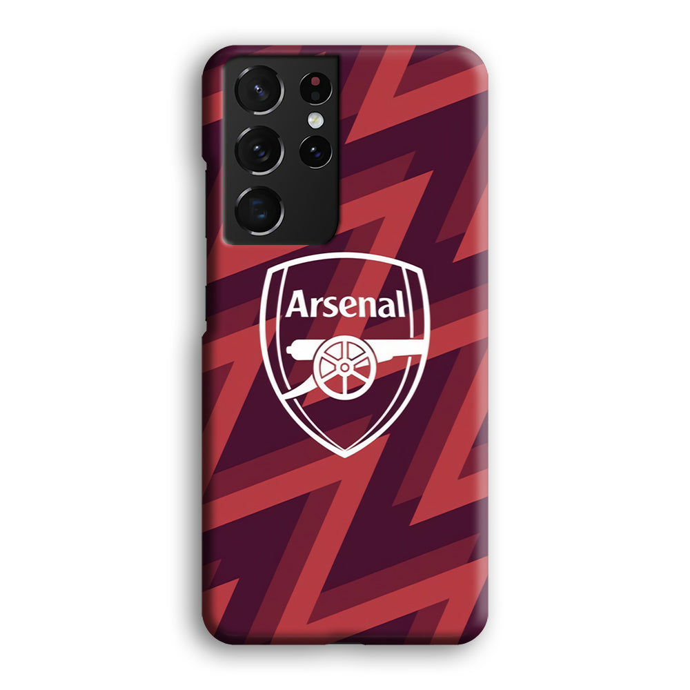 Arsenal Emblem Jersey Pattern Samsung Galaxy S21 Ultra Case