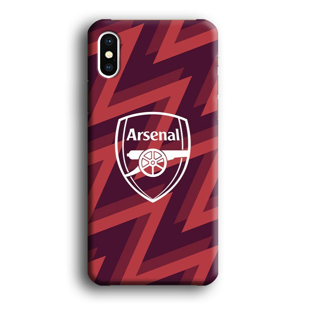 Arsenal Emblem Jersey Pattern iPhone XS Case