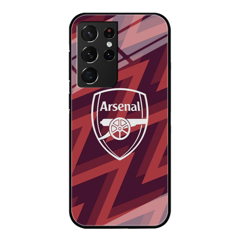 Arsenal Emblem Jersey Pattern Samsung Galaxy S21 Ultra Case