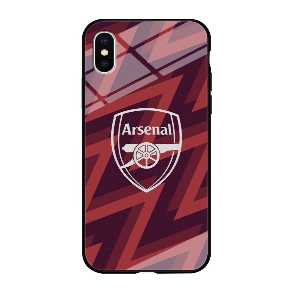 Arsenal Emblem Jersey Pattern iPhone XS Case