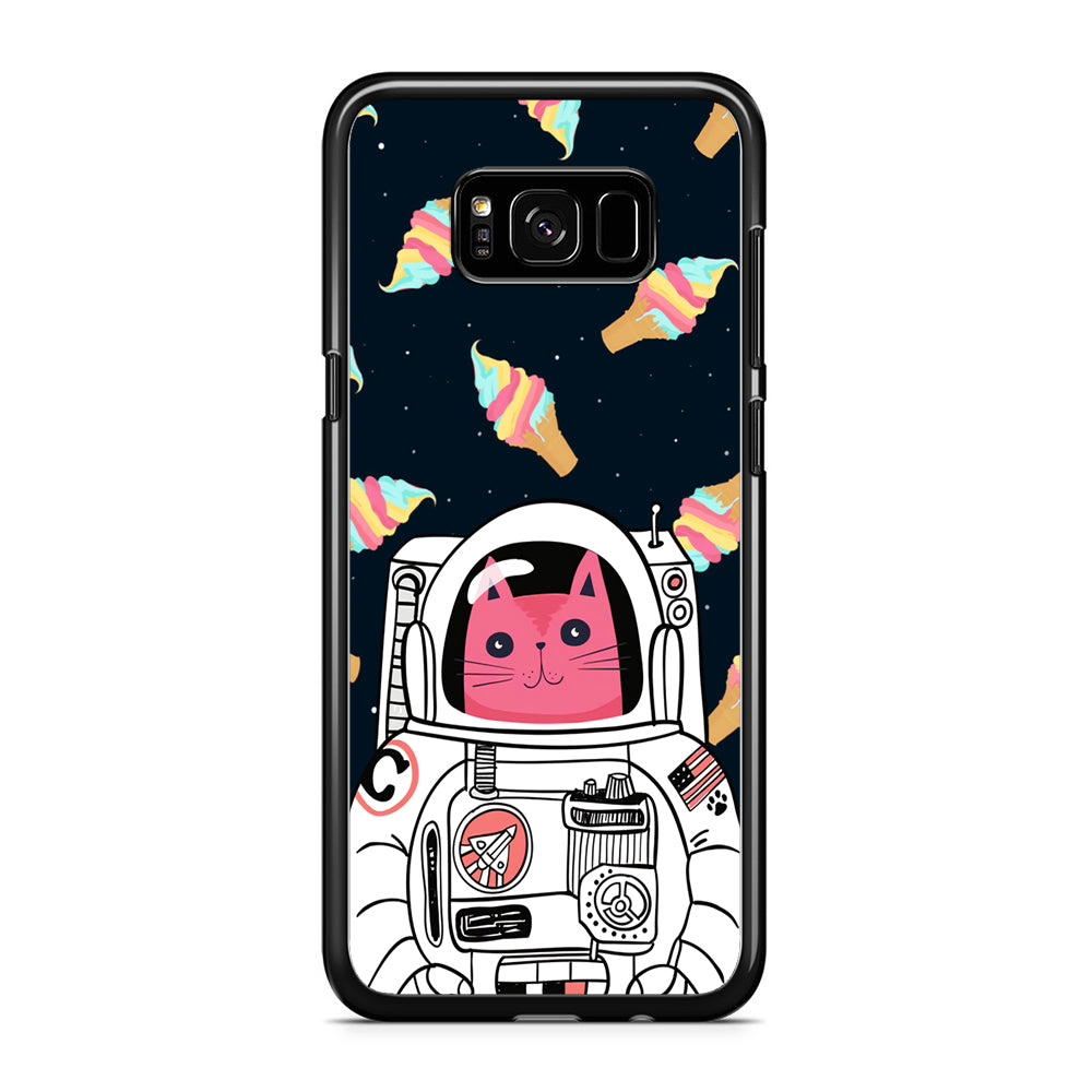 Astrocat in Planet of Ice Cream Samsung Galaxy S8 Plus Case Rubber Black (2D Case)