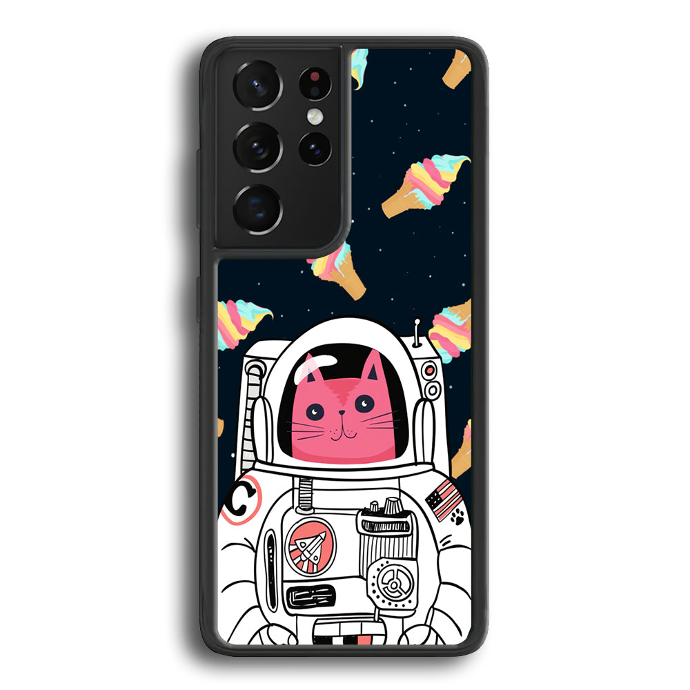 Astrocat in Planet of Ice Cream Samsung Galaxy S21 Ultra Case