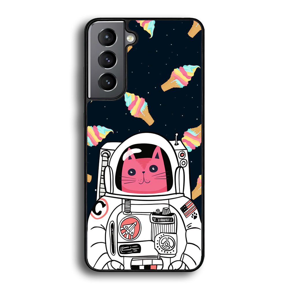 Astrocat in Planet of Ice Cream Samsung Galaxy S21 Plus Case - Carneyforia