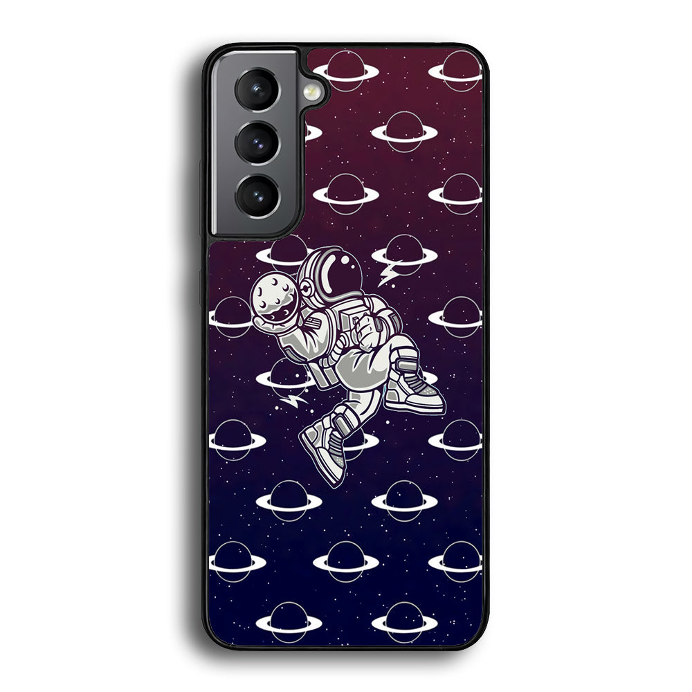 Astronaut Jump and Slam Samsung Galaxy S21 Case