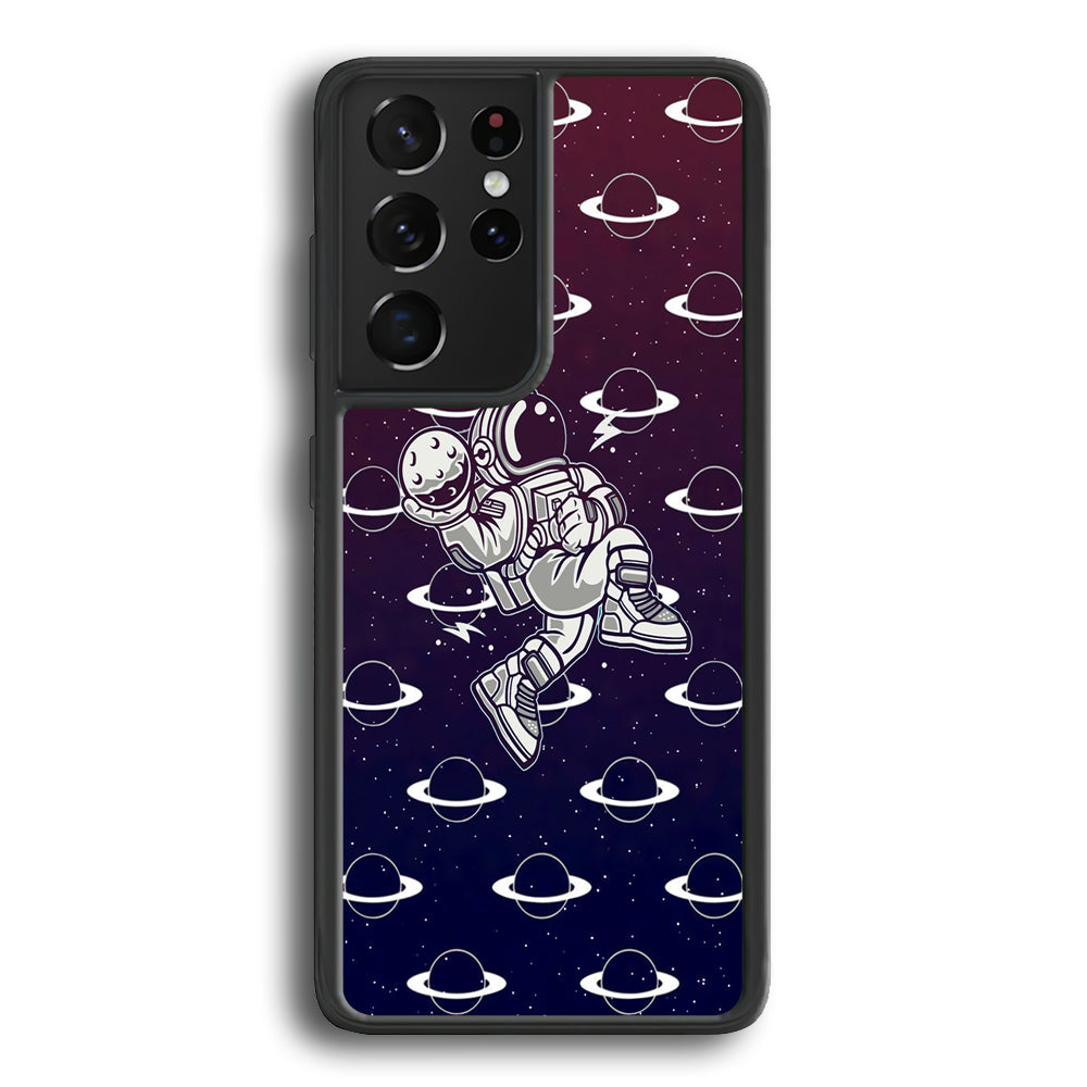 Astronaut Jump and Slam Samsung Galaxy S21 Ultra Case