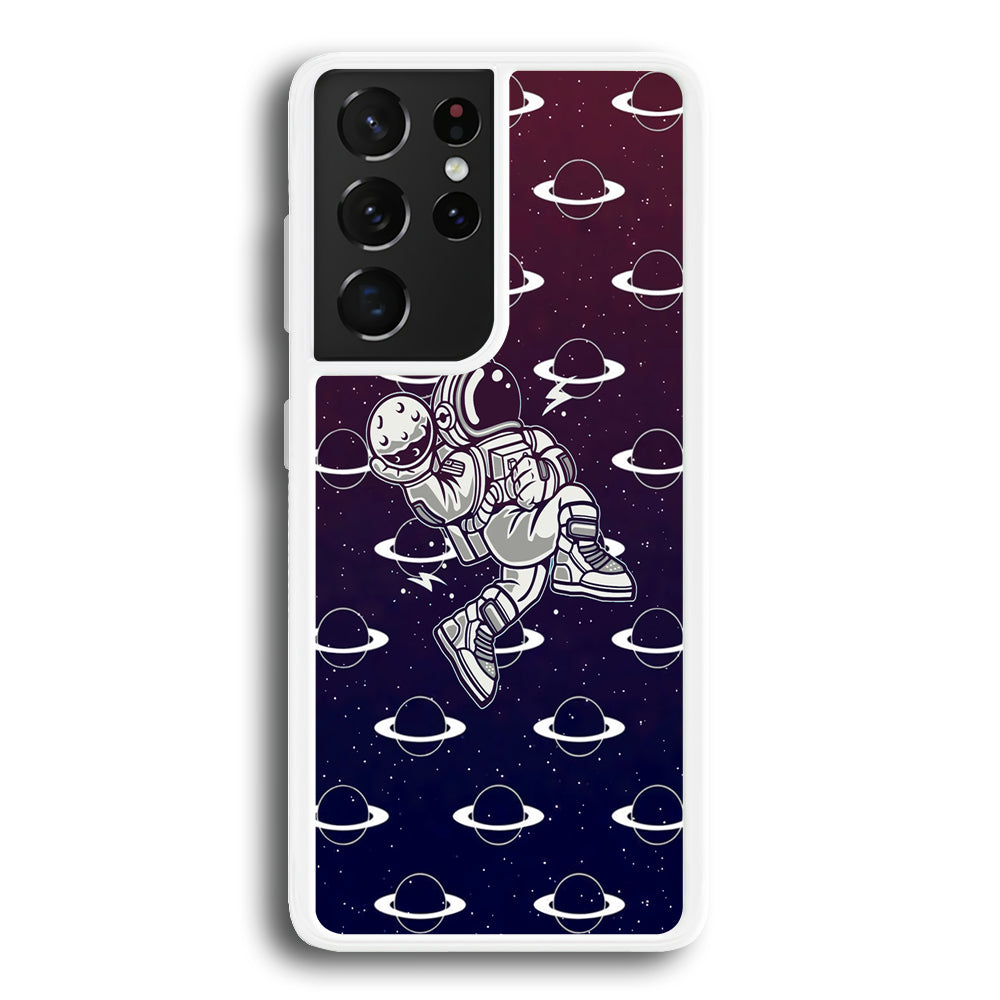 Astronaut Jump and Slam Samsung Galaxy S21 Ultra Case