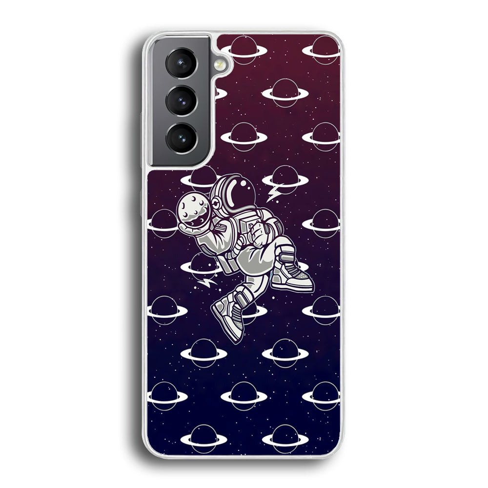 Astronaut Jump and Slam Samsung Galaxy S21 Case