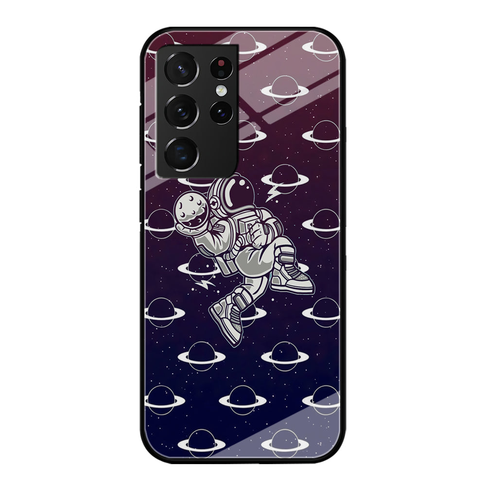 Astronaut Jump and Slam Samsung Galaxy S21 Ultra Case