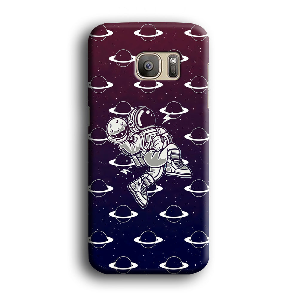 Astronaut Jump and Slam Samsung Galaxy S7 Edge Case