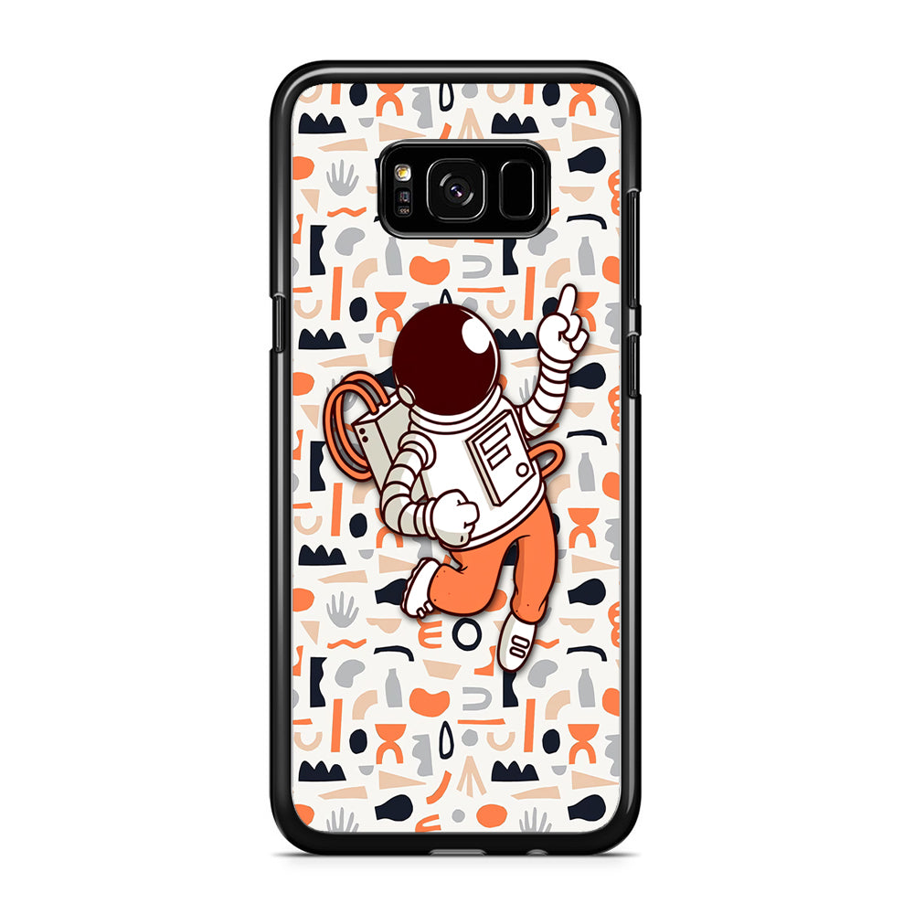 Astronauts Entertainment at Work Samsung Galaxy S8 Plus Case Rubber Black (2D Case)