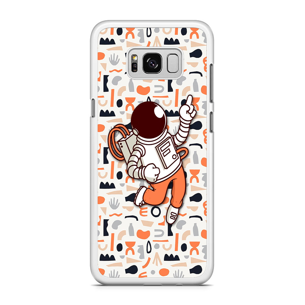 Astronauts Entertainment at Work Samsung Galaxy S8 Plus Case Rubber White (2D Case)