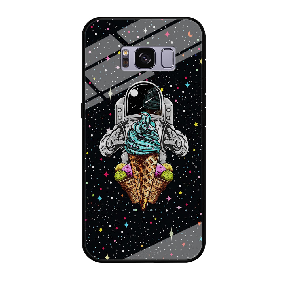 Astronauts Ice Cream Chaser Samsung Galaxy S8 Plus Case Tempered Glass Case