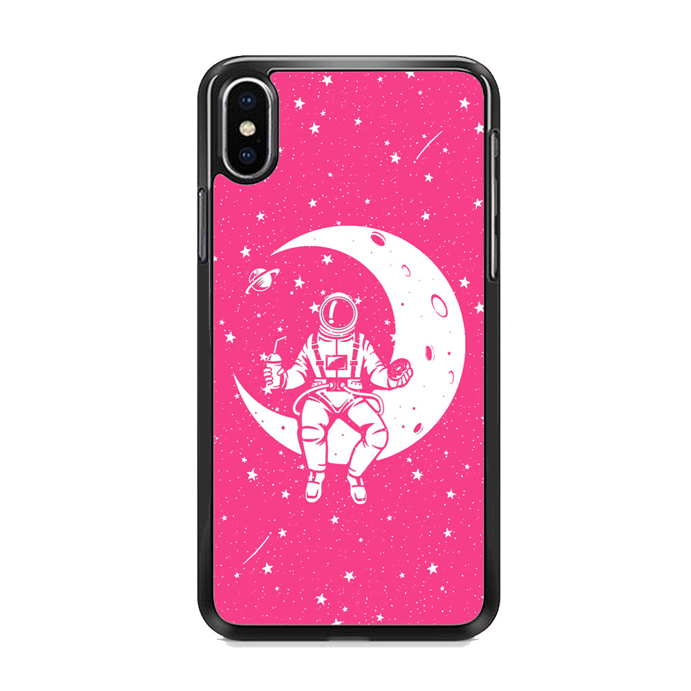 Astronauts Mealtime at The Moon iPhone X Case