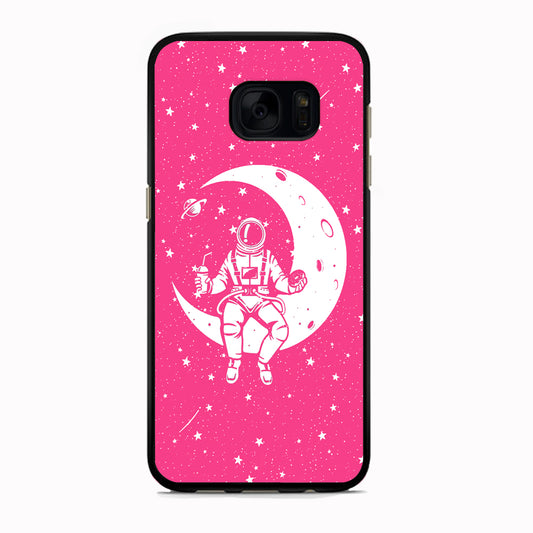 Astronauts Mealtime at The Moon Samsung Galaxy S7 Edge Case