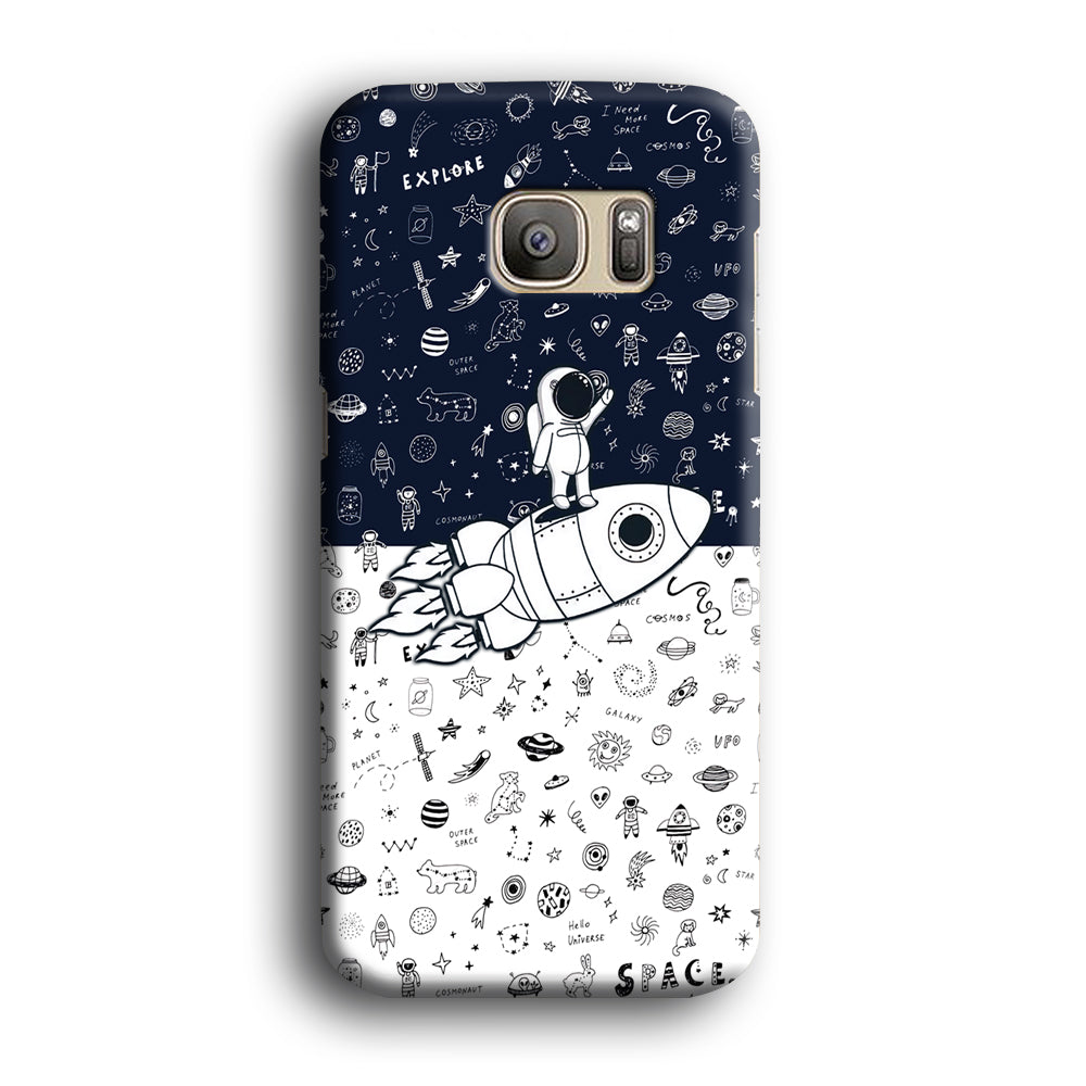 Astronauts Rocket Launcher Samsung Galaxy S7 Edge Case