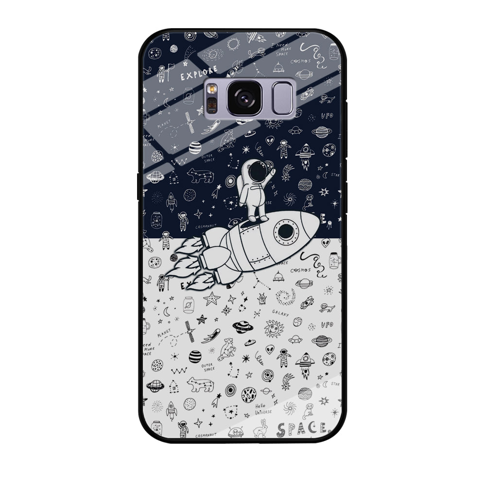 Astronauts Rocket Launcher Samsung Galaxy S8 Plus Case Tempered Glass Case