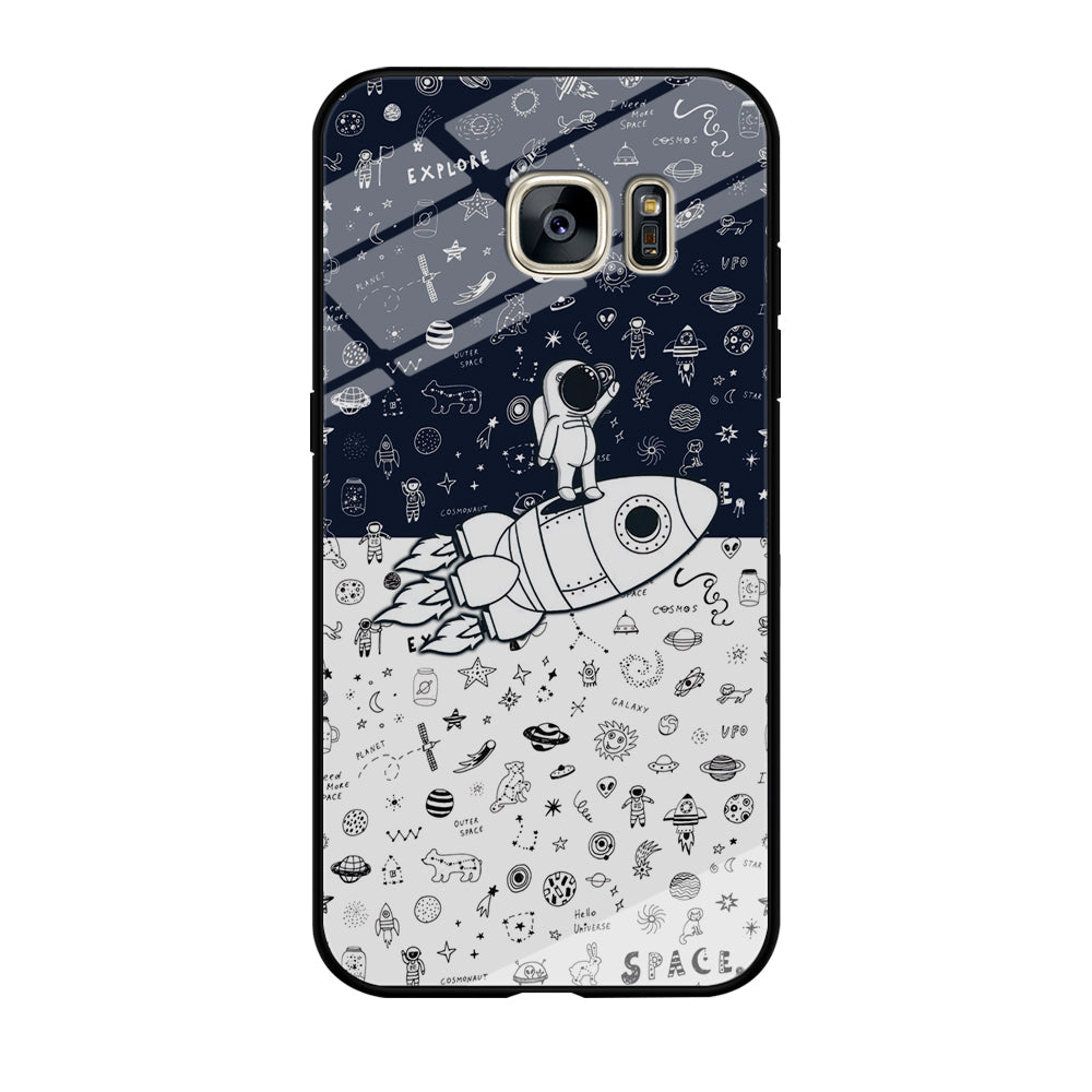 Astronauts Rocket Launcher Samsung Galaxy S7 Edge Case