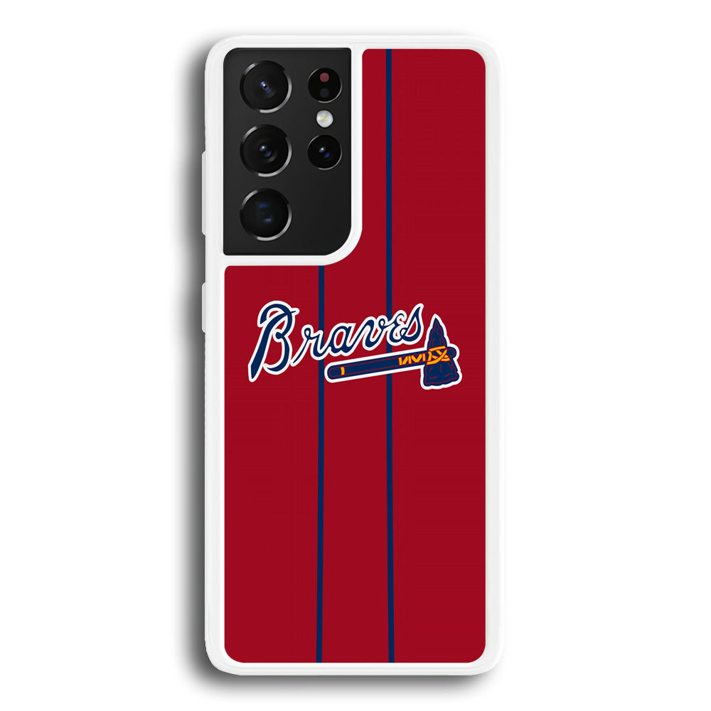 Atlanta Braves Red Light Samsung Galaxy S21 Ultra Case