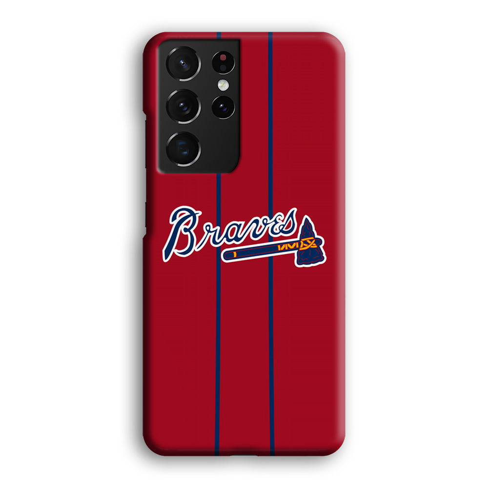 Atlanta Braves Red Light Samsung Galaxy S21 Ultra Case