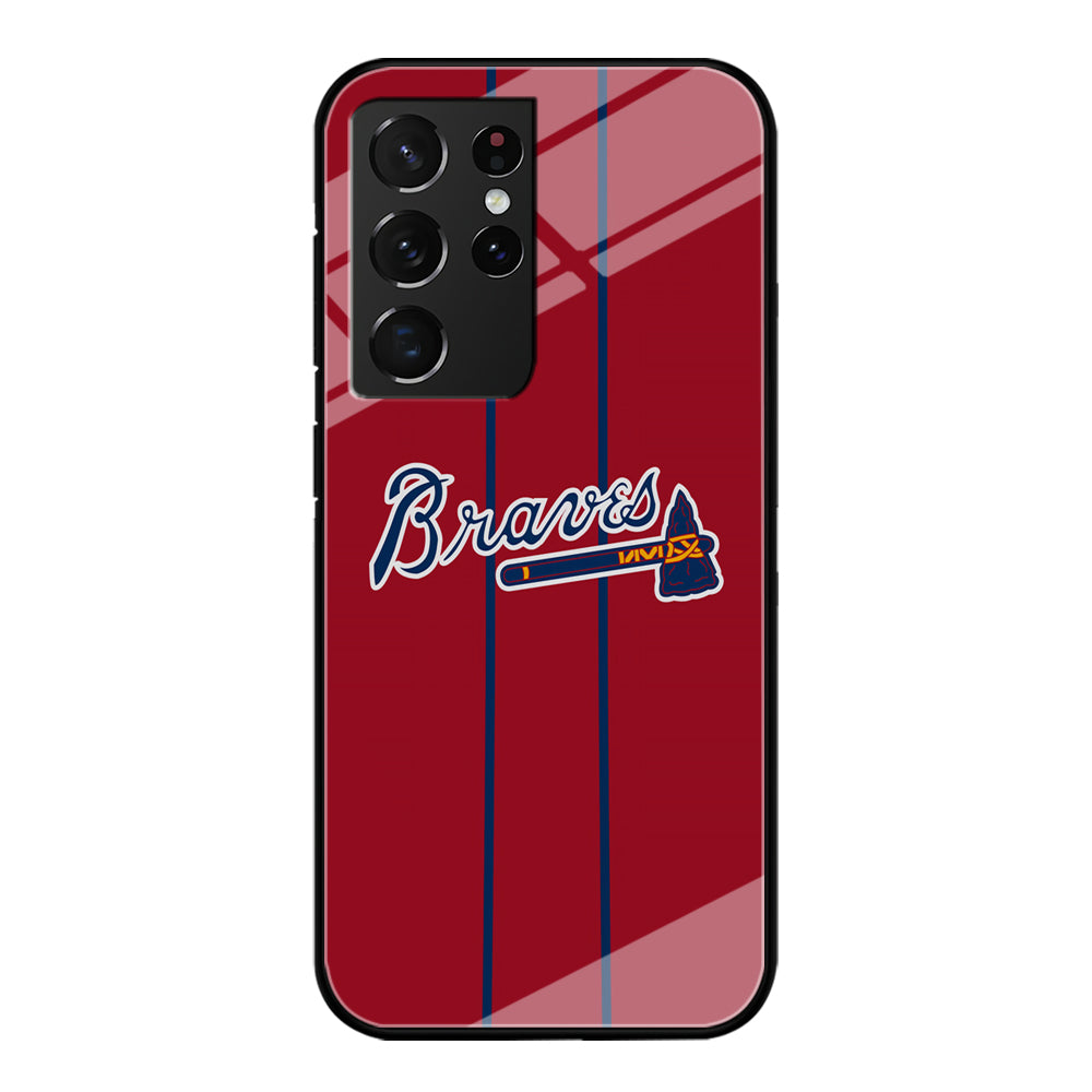 Atlanta Braves Red Light Samsung Galaxy S21 Ultra Case