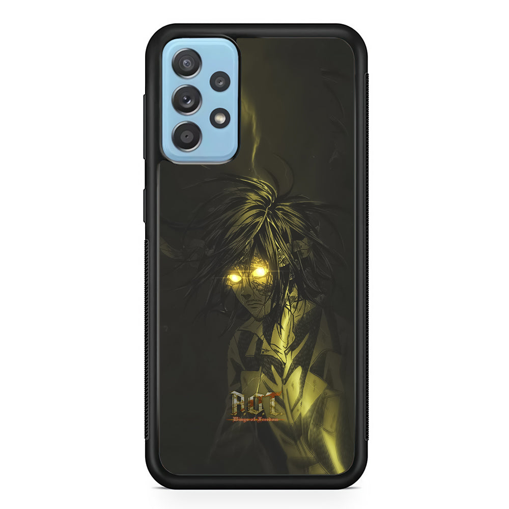 Attack on Titan Flaming Golden Eyes Samsung Galaxy A72 Case