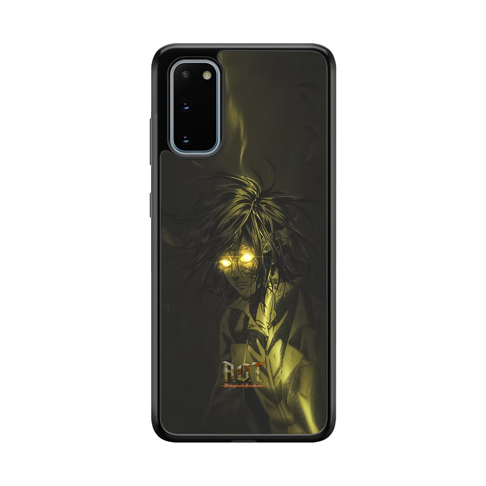 Attack on Titan Flaming Golden Eyes Samsung Galaxy S20 Case