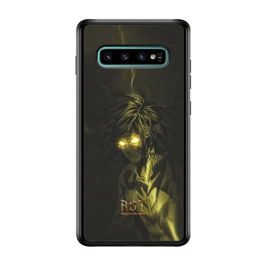 Attack on Titan Flaming Golden Eyes Samsung Galaxy S10 Case