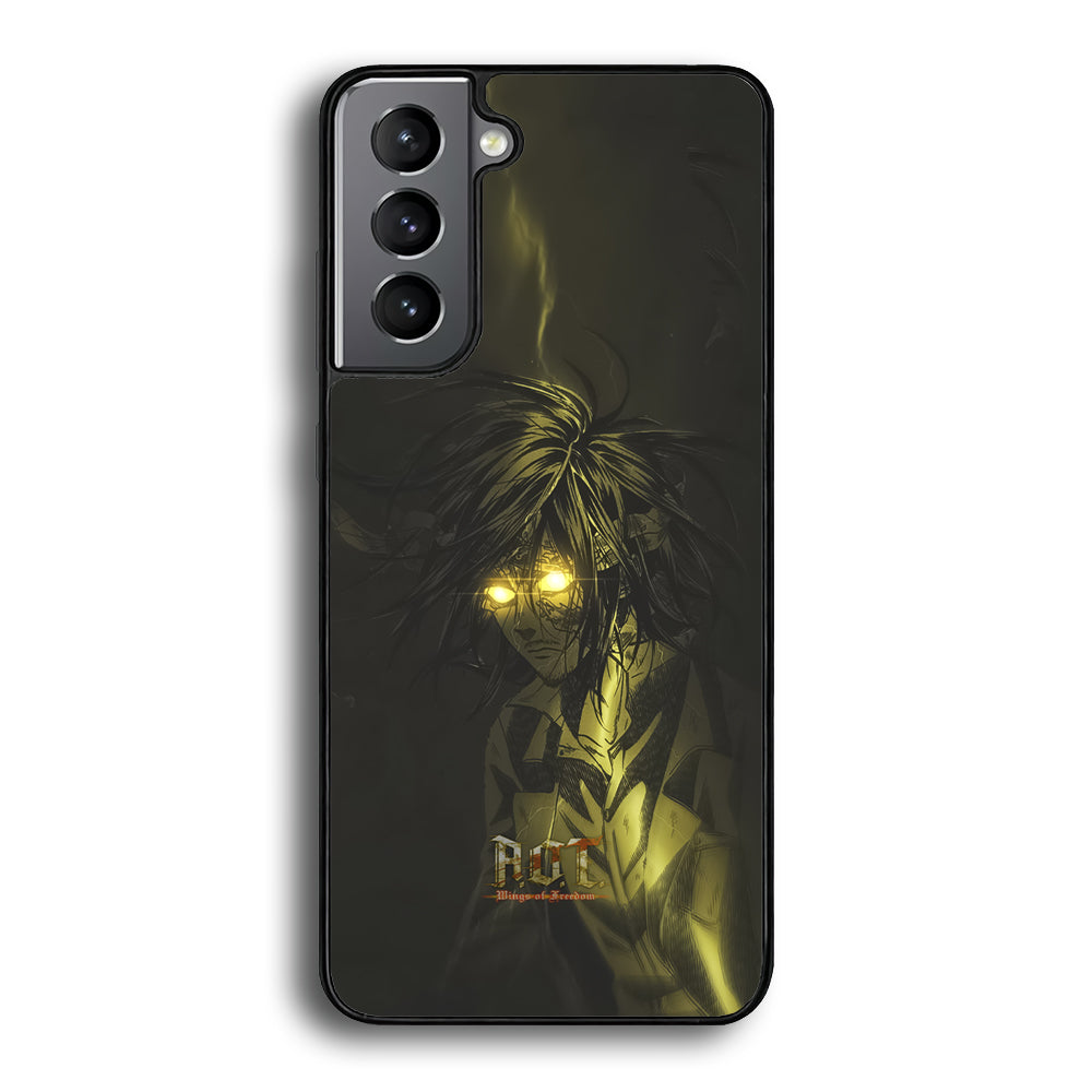 Attack on Titan Flaming Golden Eyes Samsung Galaxy S21 Plus Case - Carneyforia
