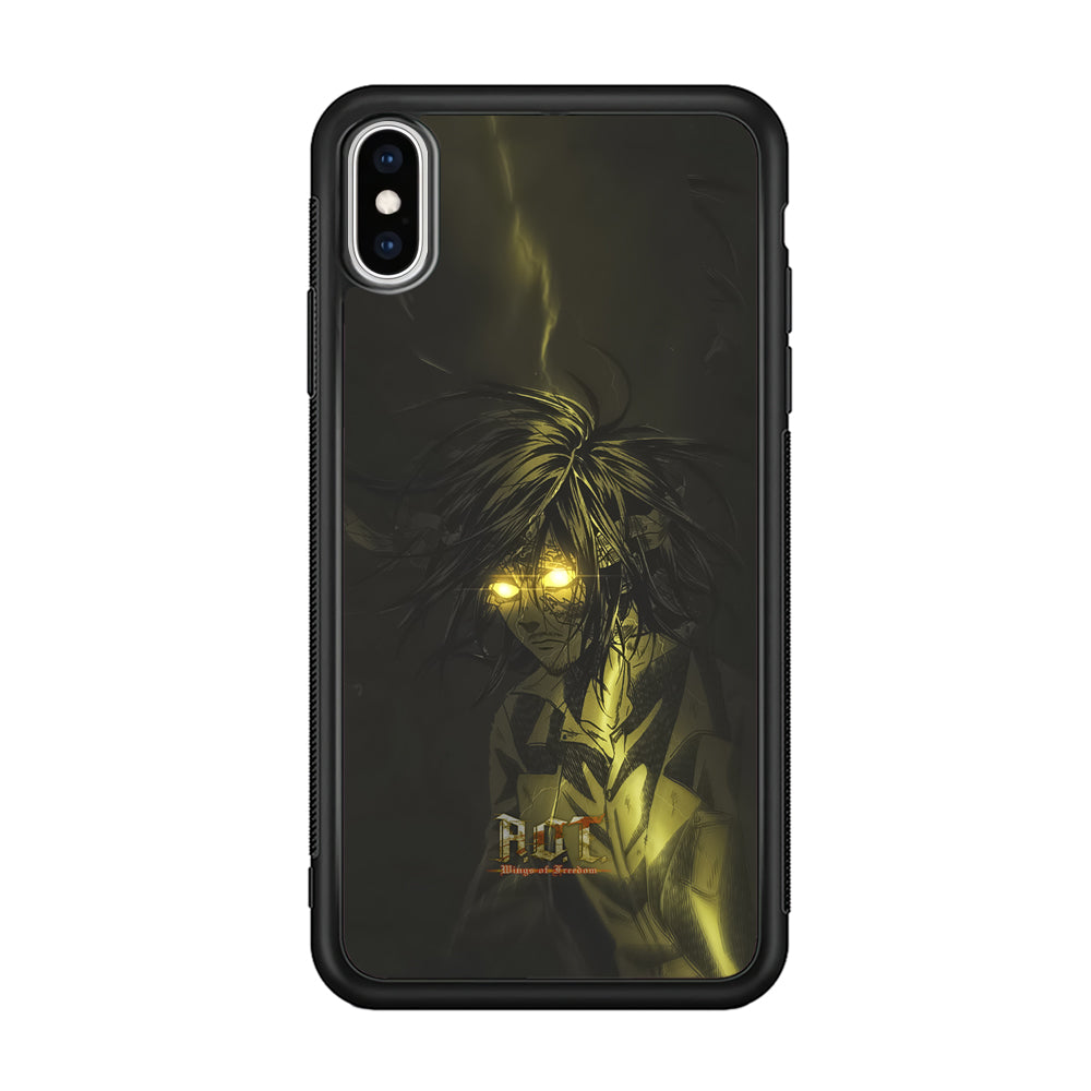 Attack on Titan Flaming Golden Eyes iPhone X Case