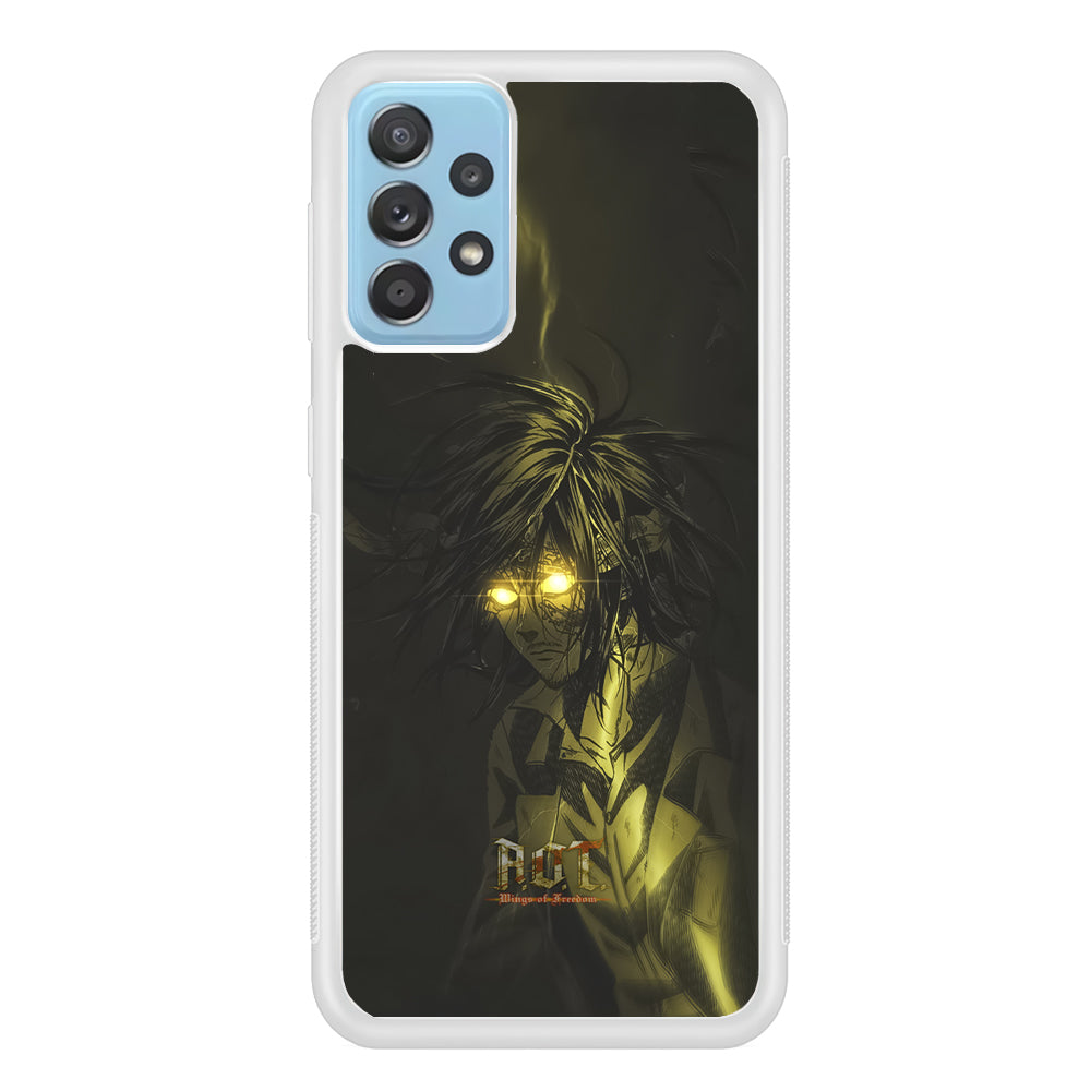 Attack on Titan Flaming Golden Eyes Samsung Galaxy A52 Case