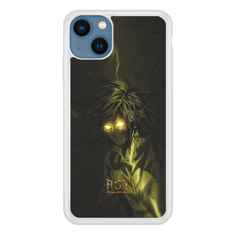 Attack on Titan Flaming Golden Eyes iPhone 13 Case