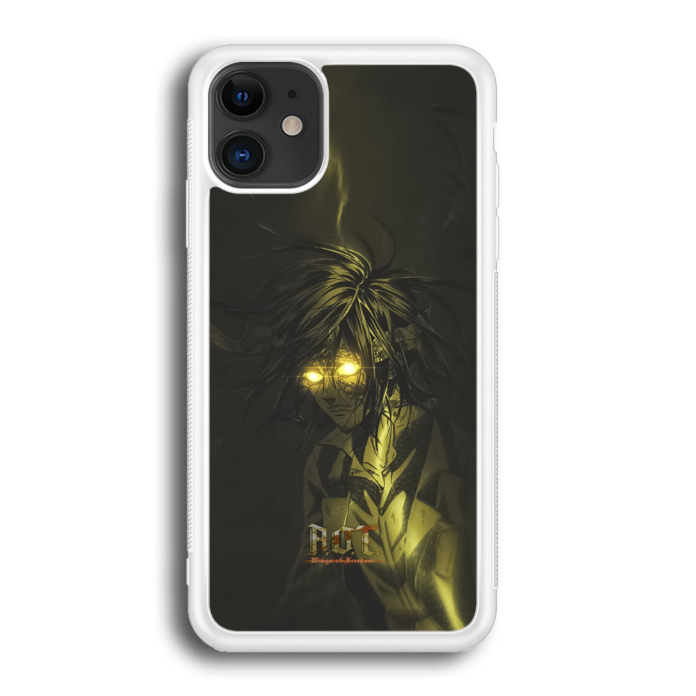 Attack on Titan Flaming Golden Eyes iPhone 12 Case