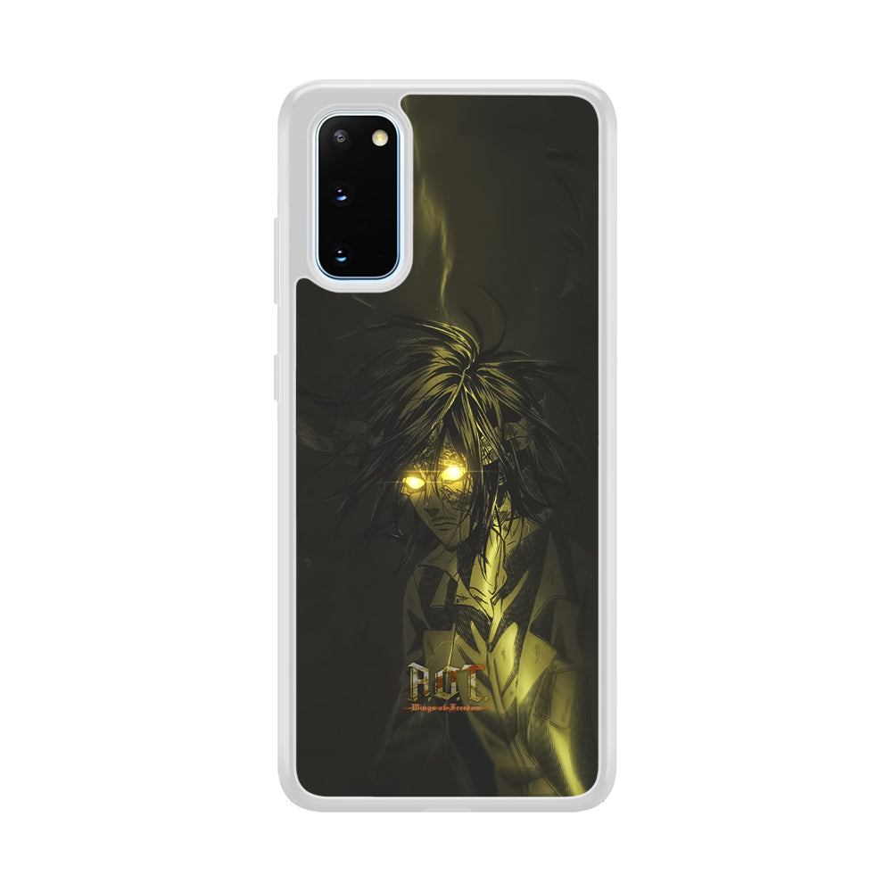 Attack on Titan Flaming Golden Eyes Samsung Galaxy S20 Case