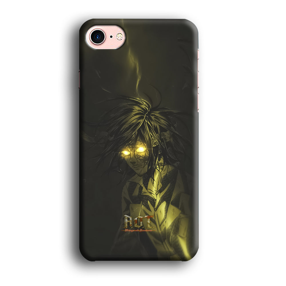 Attack on Titan Flaming Golden Eyes iPhone 8 Case