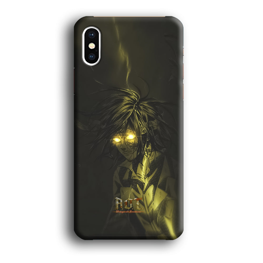 Attack on Titan Flaming Golden Eyes iPhone X Case