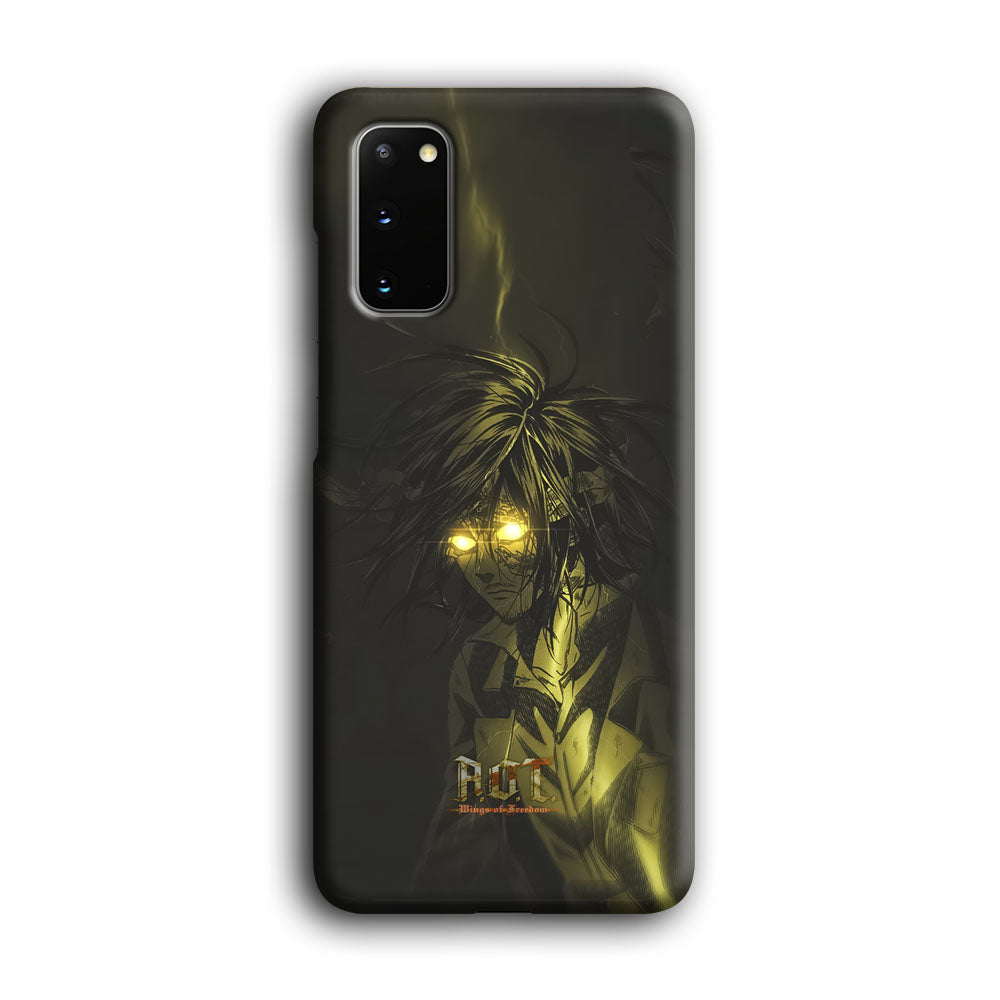 Attack on Titan Flaming Golden Eyes Samsung Galaxy S20 Case