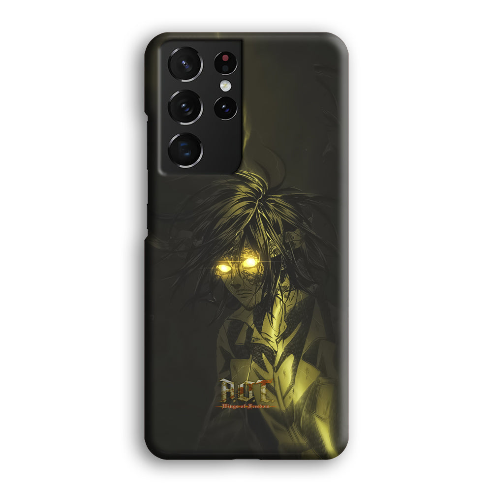 Attack on Titan Flaming Golden Eyes Samsung Galaxy S21 Ultra Case