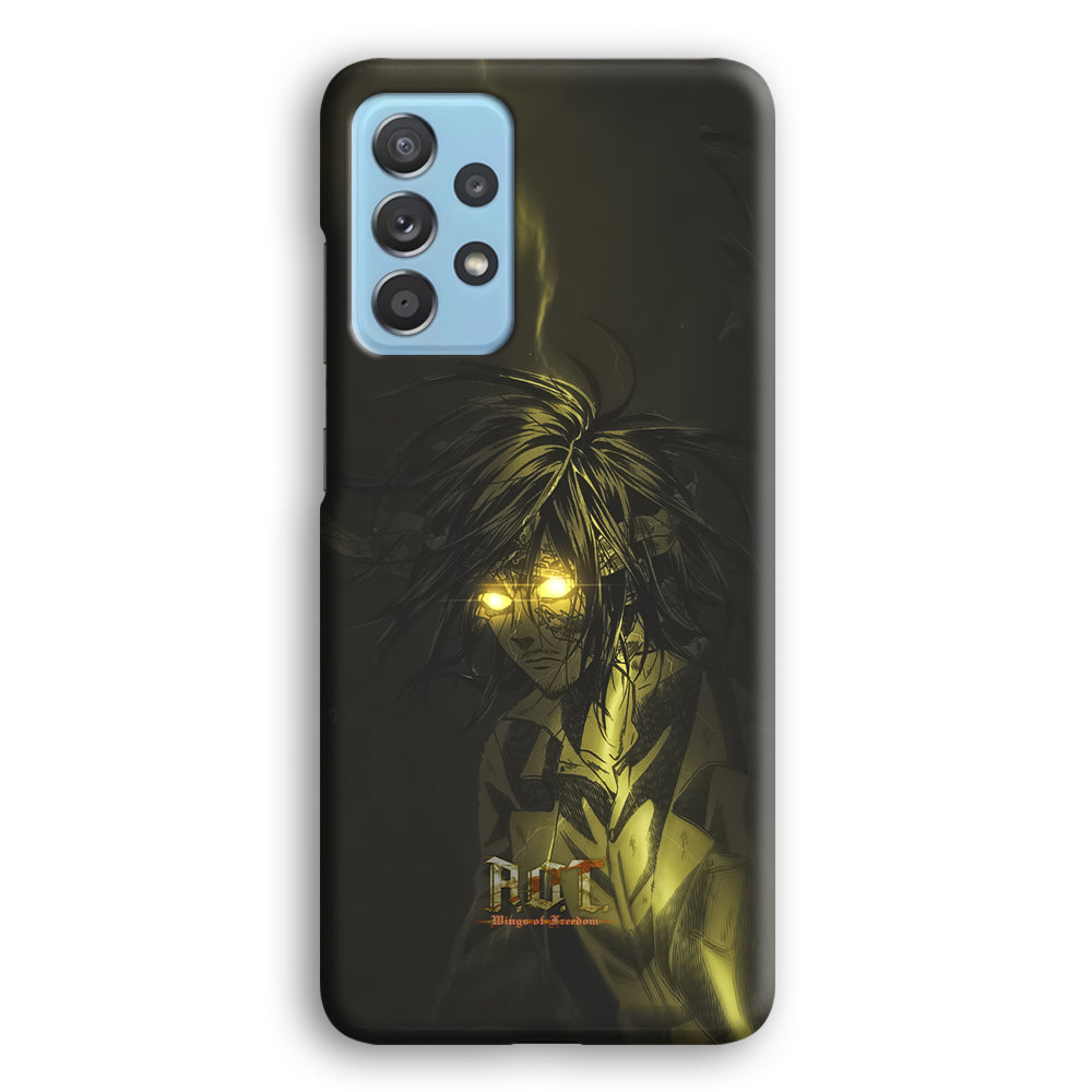 Attack on Titan Flaming Golden Eyes Samsung Galaxy A52 Case