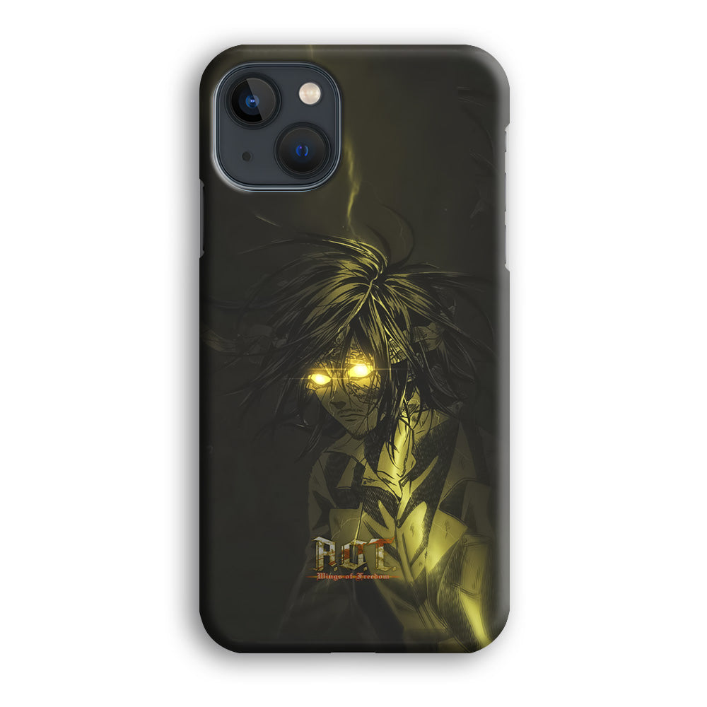 Attack on Titan Flaming Golden Eyes iPhone 13 Case