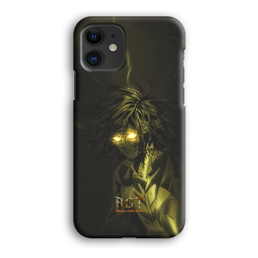 Attack on Titan Flaming Golden Eyes iPhone 12 Case